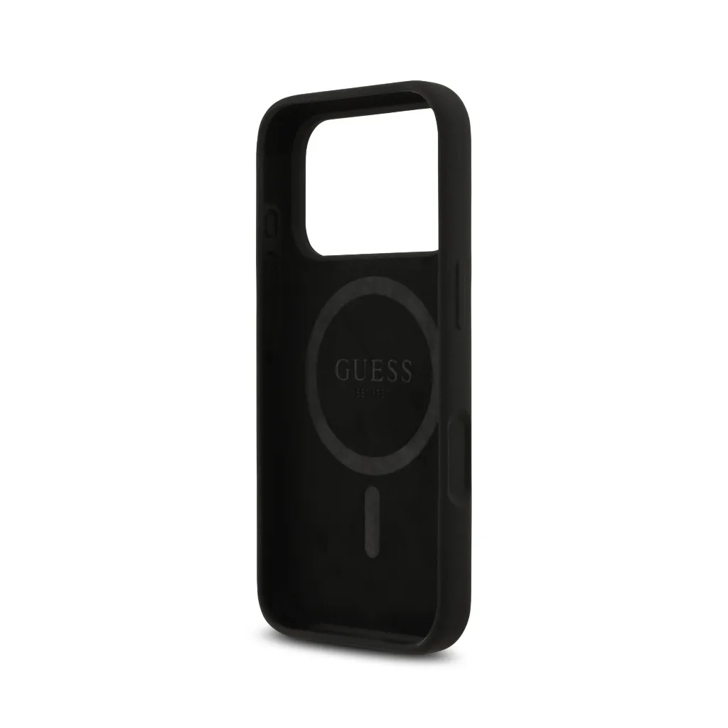 Guess maska MagSafe Triangle Metal Logo Liquid