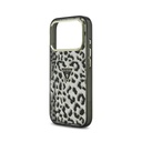 Guess maska MagSafe Leopard Glitter Triangle Logo