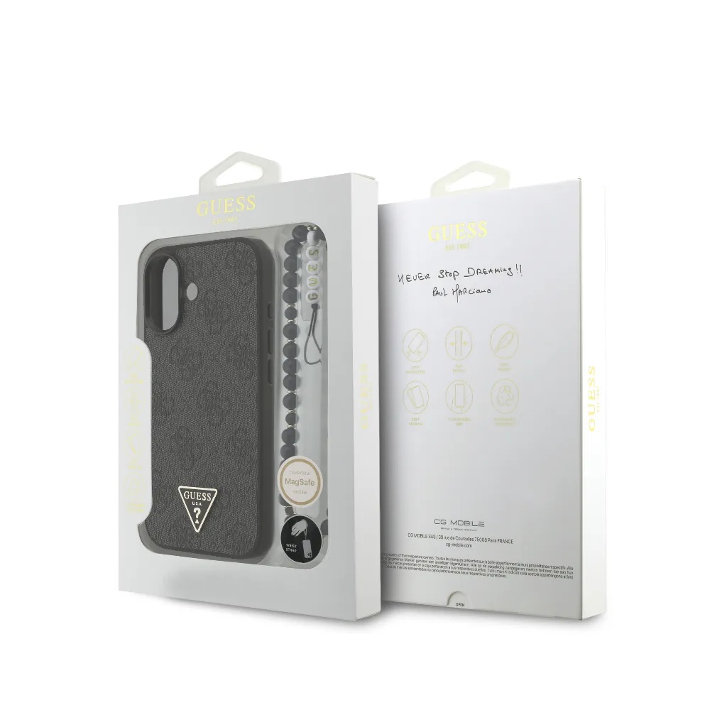 Guess maska MagSafe 4G Pattern Triangle Logo Beads Strap