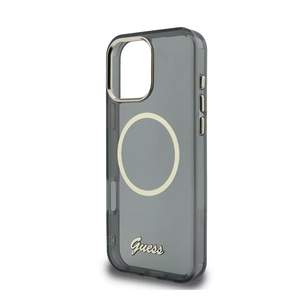 Guess maska MagSafe Script Logo & Camera Frame