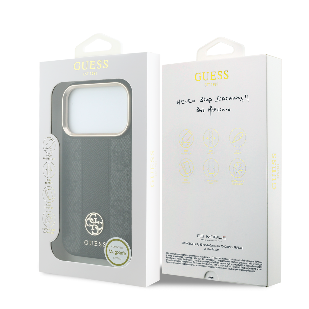 Guess maska MagSafe 4G Stripe Round Logo