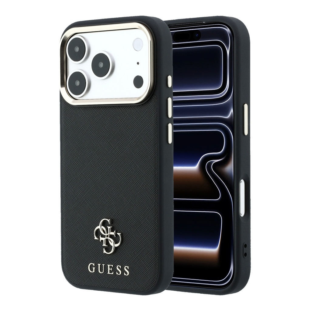 Guess maska MagSafe Saffiano 4G Logo Metal Frame