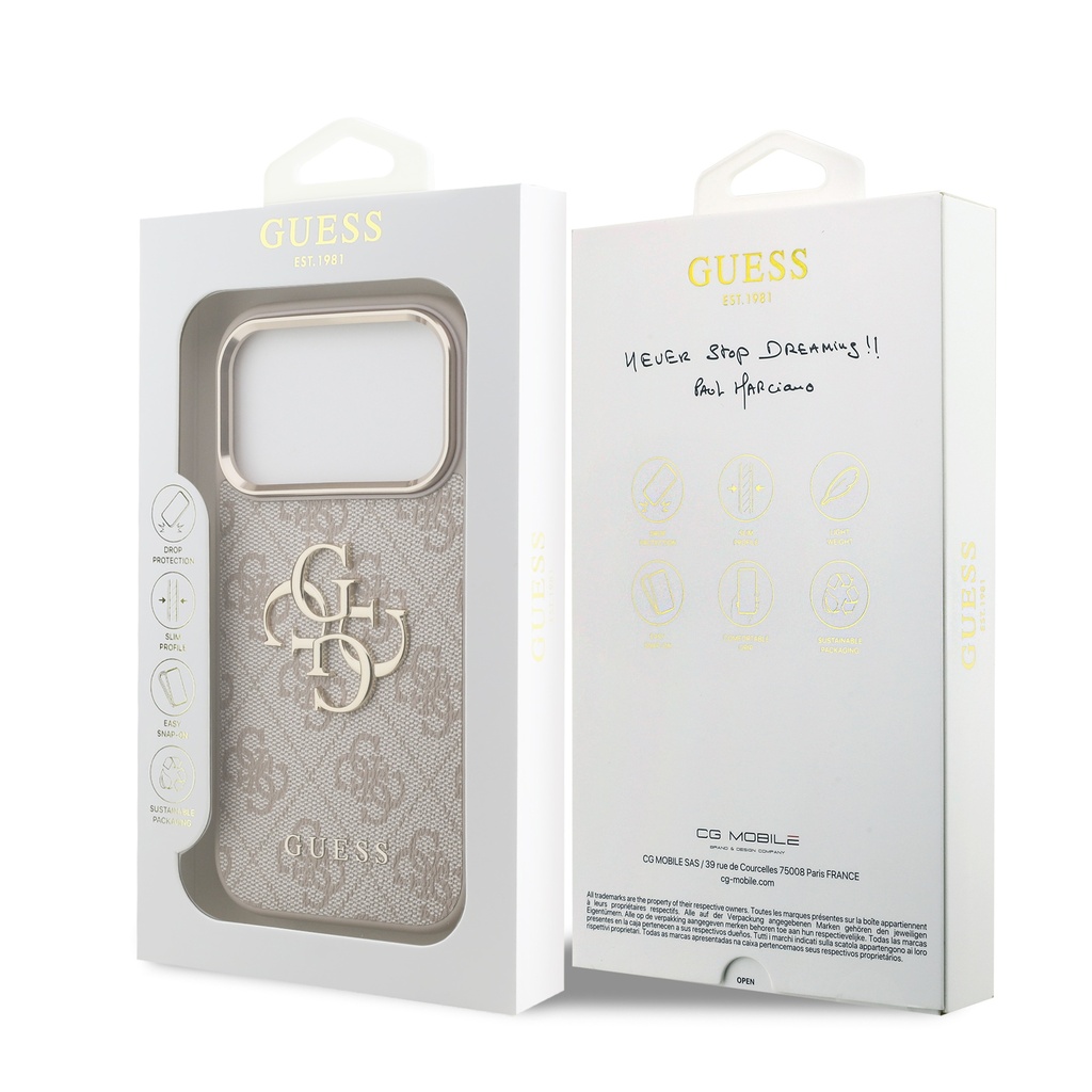 Guess maska MagSafe 4G Pattern Metal Frame & Logo
