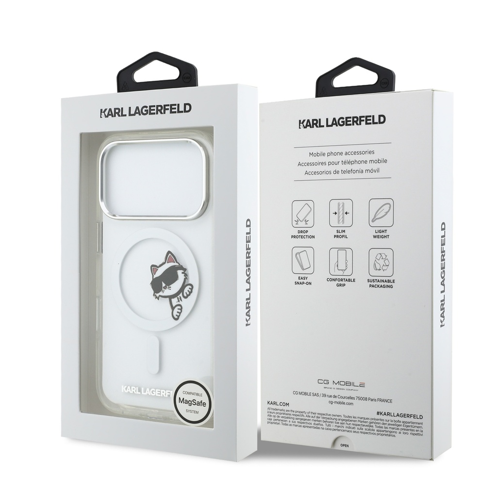 Karl Lagerfeld maska MagSafe Choupette Peekaboo Metal Frame