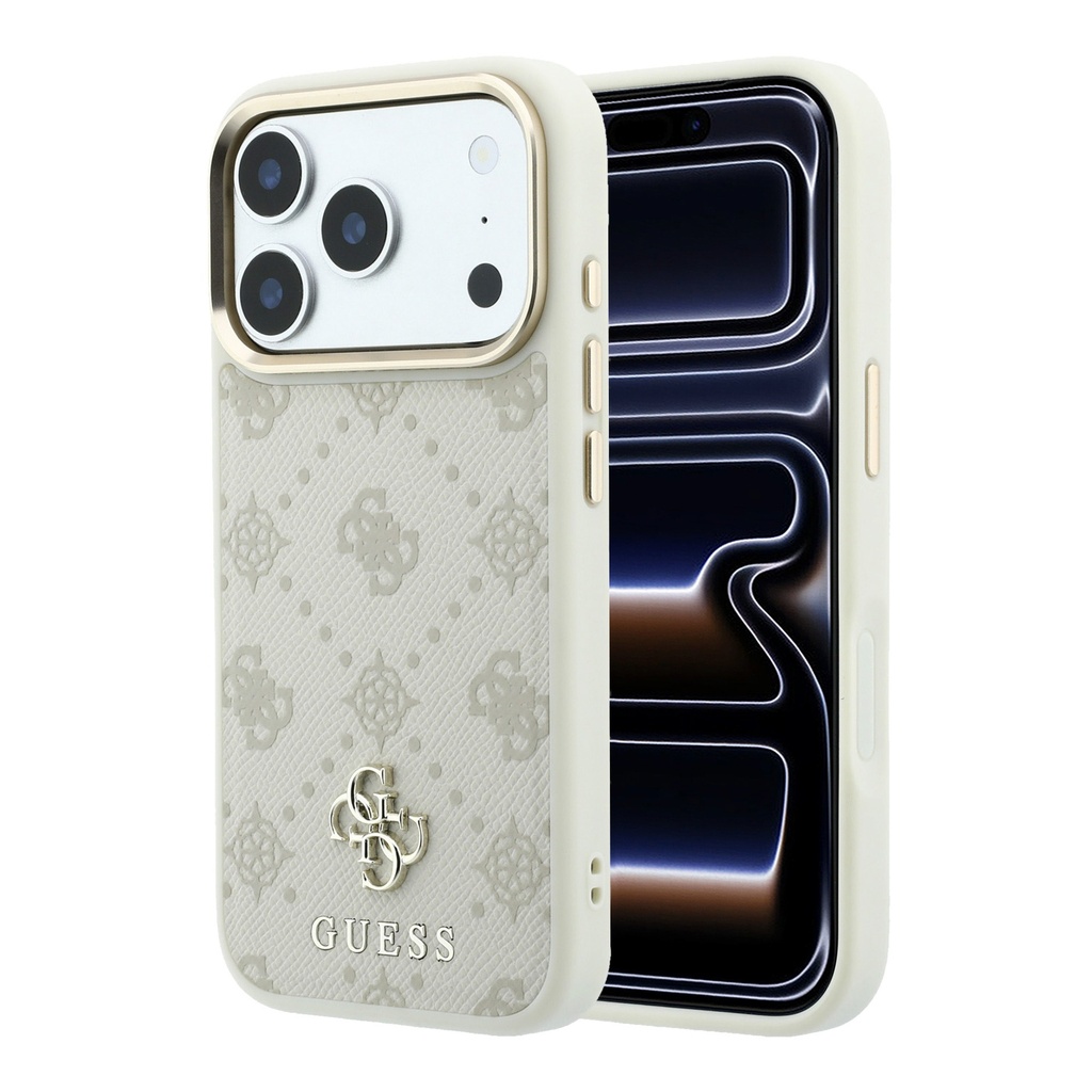 Guess maska MagSafe 4G-Peony Pattern Metal 4G Logo
