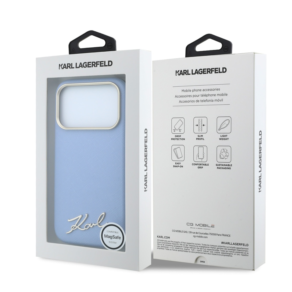Karl Lagerfeld maska MagSafe Saffiano Signature Logo