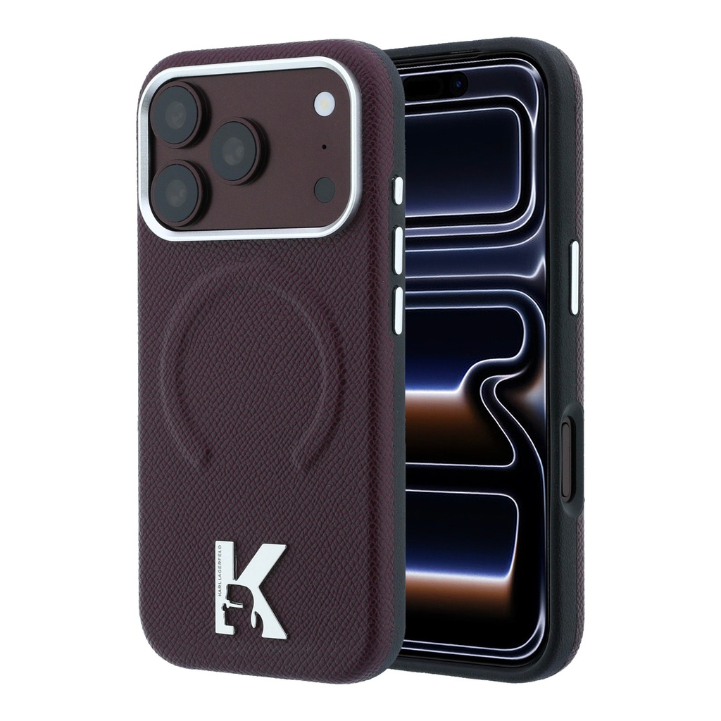 Karl Lagerfeld maska MagSafe Grained Kameo Metal Logo