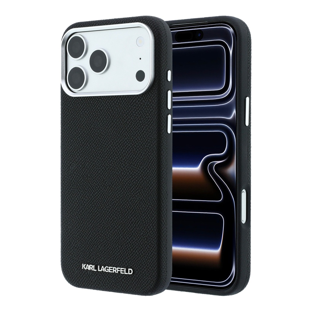 Karl Lagerfeld maska MagSafe Grained Metal Frame & Logo