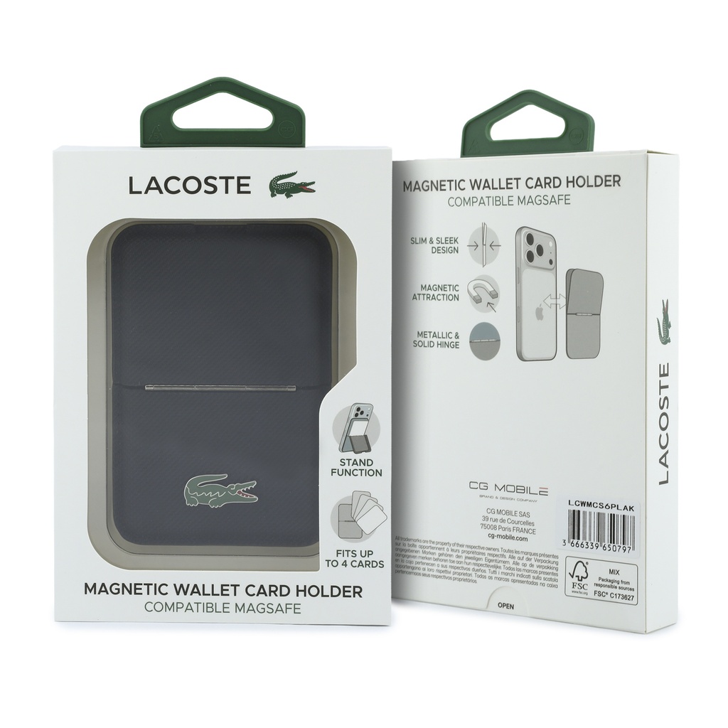 Lacoste držač kartica MagSafe Iconic Lacquer Logo Stand Function