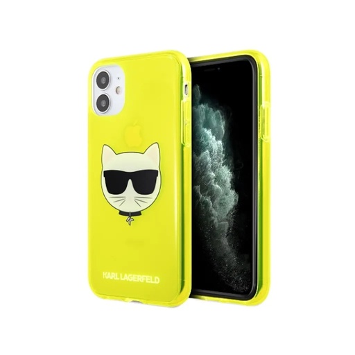 Karl Lagerfeld maska Choupette Fluorescent (iPhone 13 Pro, žuto)