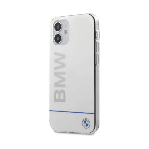 BMW maska Blue Horizontal Line (iPhone 12 Mini, bijelo)