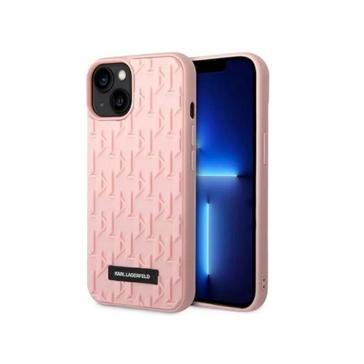 Karl Lagerfeld Phone Case 3D Rubber Monogram (iPhone 14 Plus, pink)