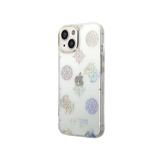 Guess maska Peony Glitter Electroplated Camera (iPhone 14 Plus, bijelo)