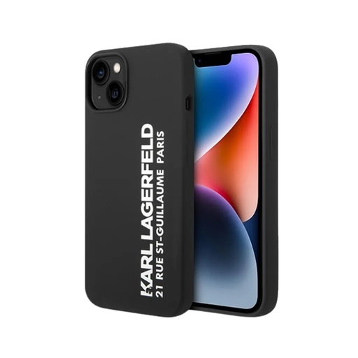 Karl Lagerfeld Phone Case Elongated RSG Liquid (iPhone 14 Plus, black)