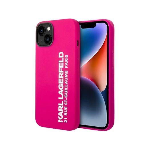 Karl Lagerfeld Phone Case Elongated RSG Liquid (iPhone 14 Plus, pink)