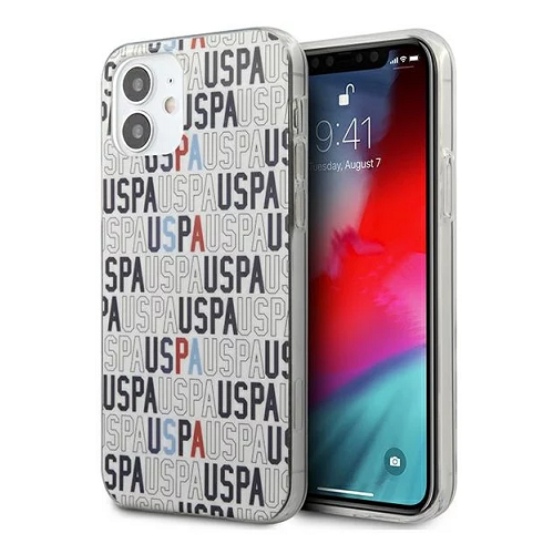 U.S. Polo Assn. maska Logo Mania Print (iPhone 12 Mini, bijelo)