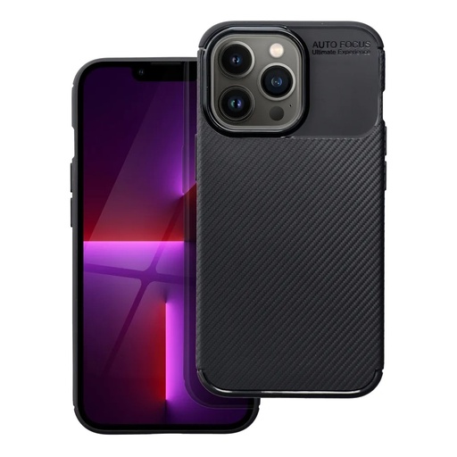 Silikonska maska Carbon Premium (iPhone 13 Pro, crno)
