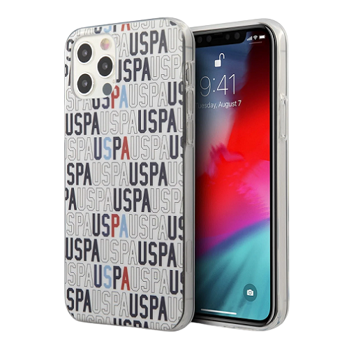 U.S. Polo Assn. maska Logo Mania Print (iPhone 12 Pro Max, bijelo)