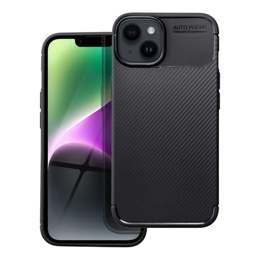 Silikonska maska Carbon Premium (iPhone 14, crno)