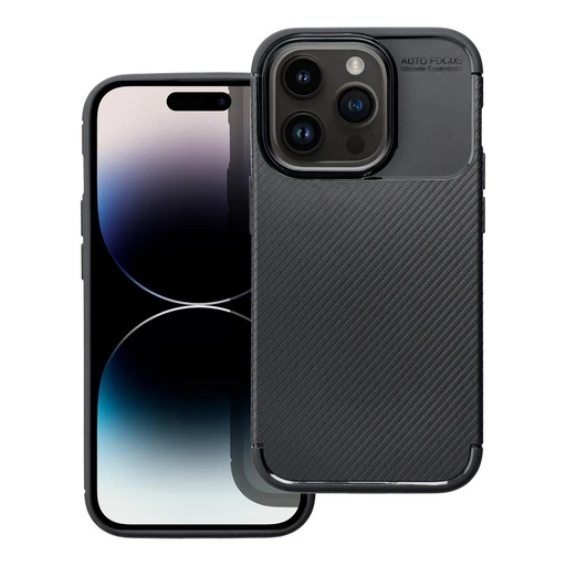 Silikonska maska Carbon Premium (iPhone 14 Pro, crno)