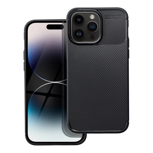 Silikonska maska Carbon Premium (iPhone 14 Pro Max, crno)