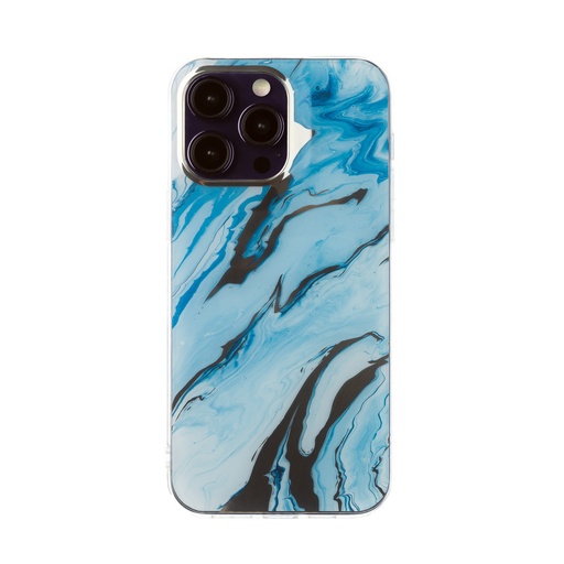 Phone Case Golden Marble (iPhone 14 Plus, blue)