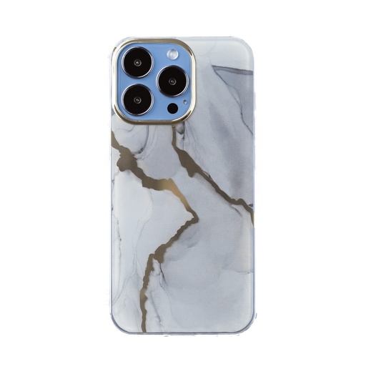 Maska Golden Marble (iPhone 14 Plus, sivo)