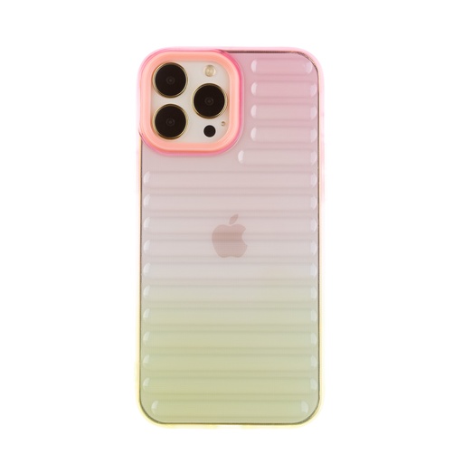 Silicone Case Gradient Grooves (iPhone 13 Pro Max, pink)