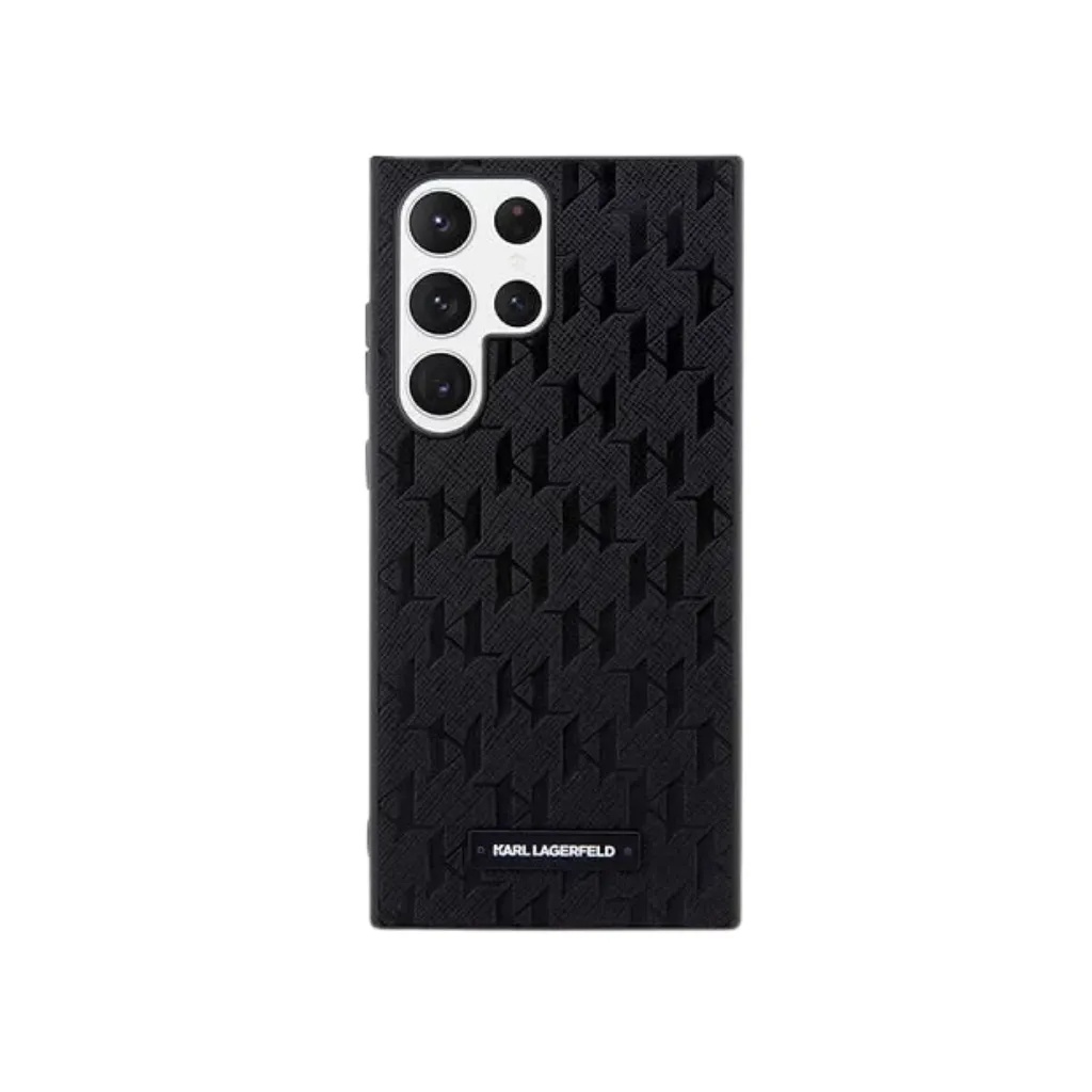 Karl Lagerfeld Phone Case Saffiano Monogram Metal Plate