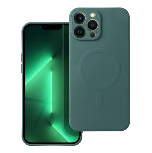 Silicone Case MagSafe Monochrome (iPhone 15 Pro, dark green)