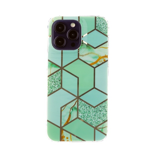 Phone Case Geometric Marble (iPhone 15 Pro Max, green)