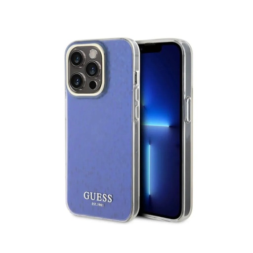 Guess Phone Case Faceted Mirror Disco (iPhone 15 Pro, blue)