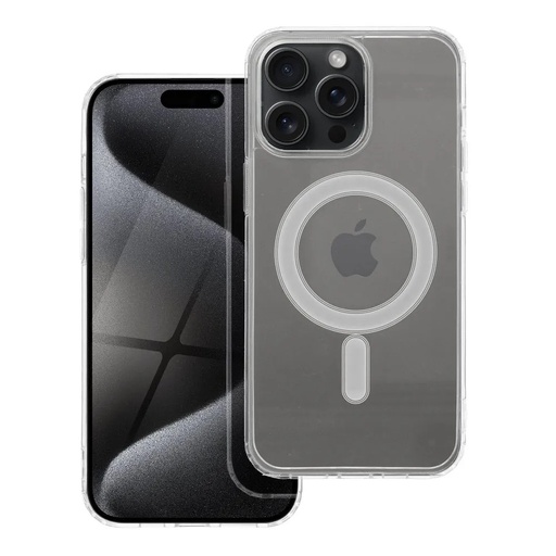 Silikonska maska MagSafe Transparent (iPhone 15 Pro Max, prozirno)