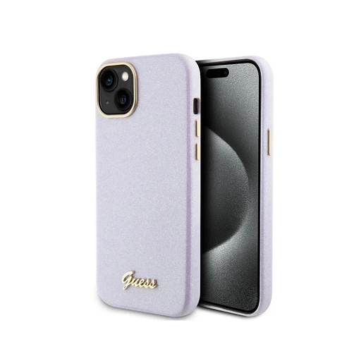 Guess maska Glitter Camera Frame (iPhone 15 Plus, ružičasto)