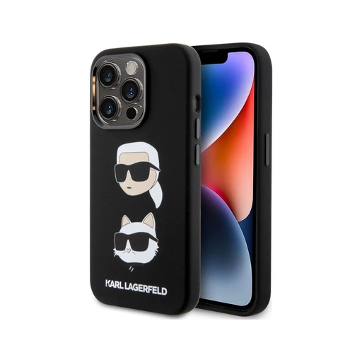 Karl Lagerfeld maska K&C Heads Liquid (iPhone 15 Plus, crno)