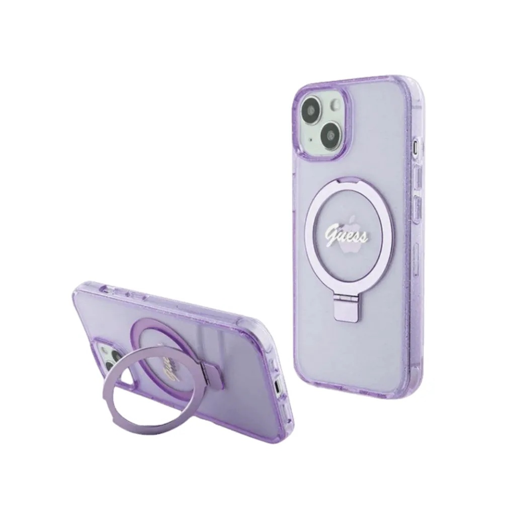 Guess maska MagSafe Ring Stand Glitter