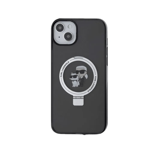 Karl Lagerfeld Phone Case MagSafe Ring Stand K&C Bodies (iPhone 15 Plus, black)
