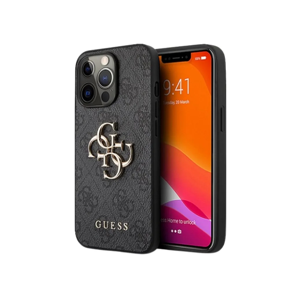 Guess Phone Case 4G Pattern Metal Logo