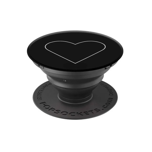 PopSockets Phone Holder White Heart Black (black/white)