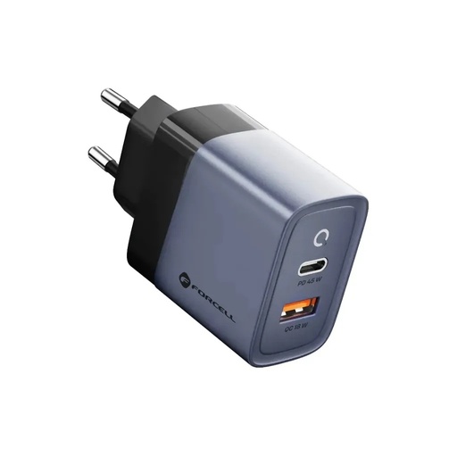 Forcell Wall Adapter USB+USB C 45W (grey)