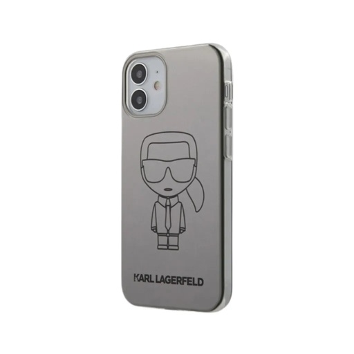 Karl Lagerfeld Phone Case Ikonik Metallic Effect (iPhone 12 Mini, silver)