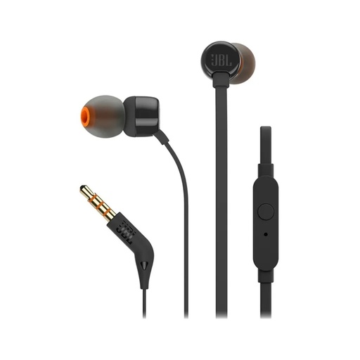 JBL slušalice Tune 110 (crno, 1 m, in-ear s kabelom)