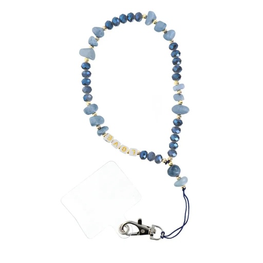 Phone Strap 22 cm Gemstone Love (blue)