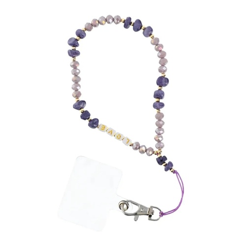 Phone Strap 22 cm Gemstone Love (purple)