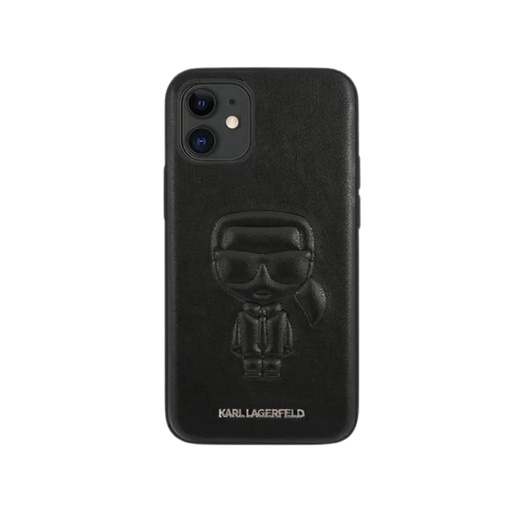 Karl Lagerfeld Phone Case Ikonik Outline Embossed (iPhone 12 Mini, black)