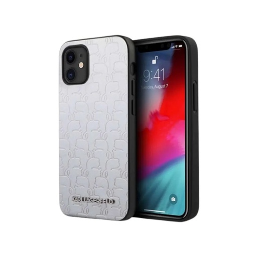Karl Lagerfeld Phone Case Cameo Embossed (iPhone 12 Mini, silver)
