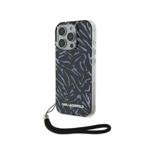 Karl Lagerfeld Phone Case Zebra Wrist Cord (iPhone 16 Pro Max, purple)