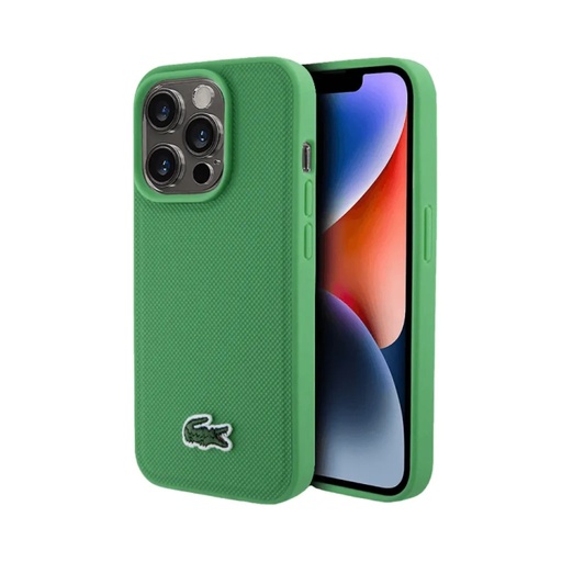 Lacoste Phone Case MagSafe Woven Petit Logo (iPhone 16 Pro Max, green)
