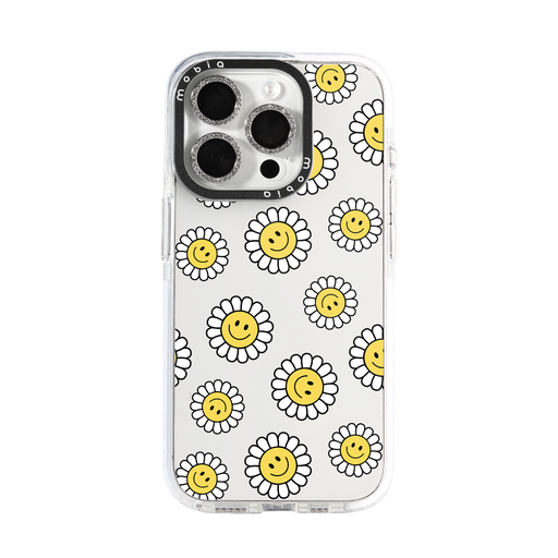 Phone Case Pattern Smiling Daisies (Samsung S23 Ultra, transparent)