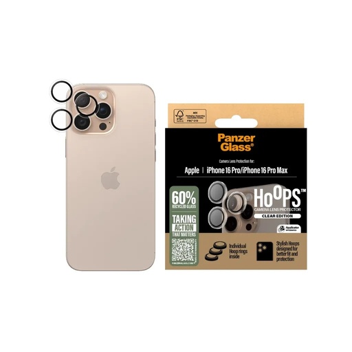 PanzerGlass zaštita za kameru Hoops Clear (iPhone 16/16 Plus, prozirno)